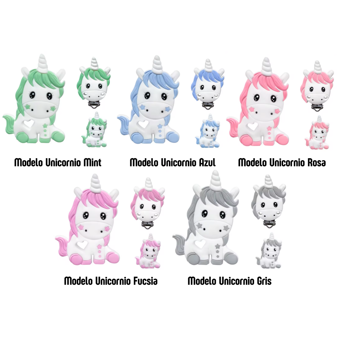Chupetero Silicona Unicornio Personalizado