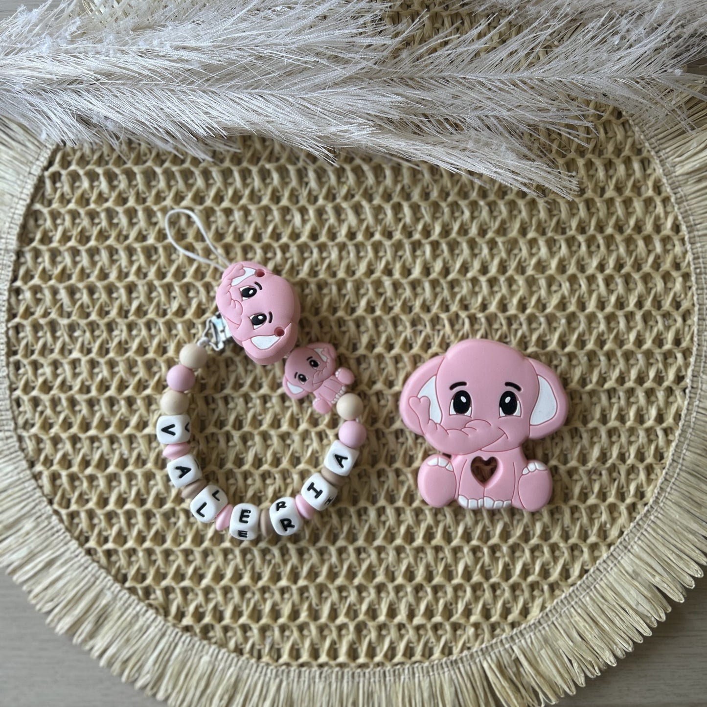 Chupetero Silicona Elefante Personalizado
