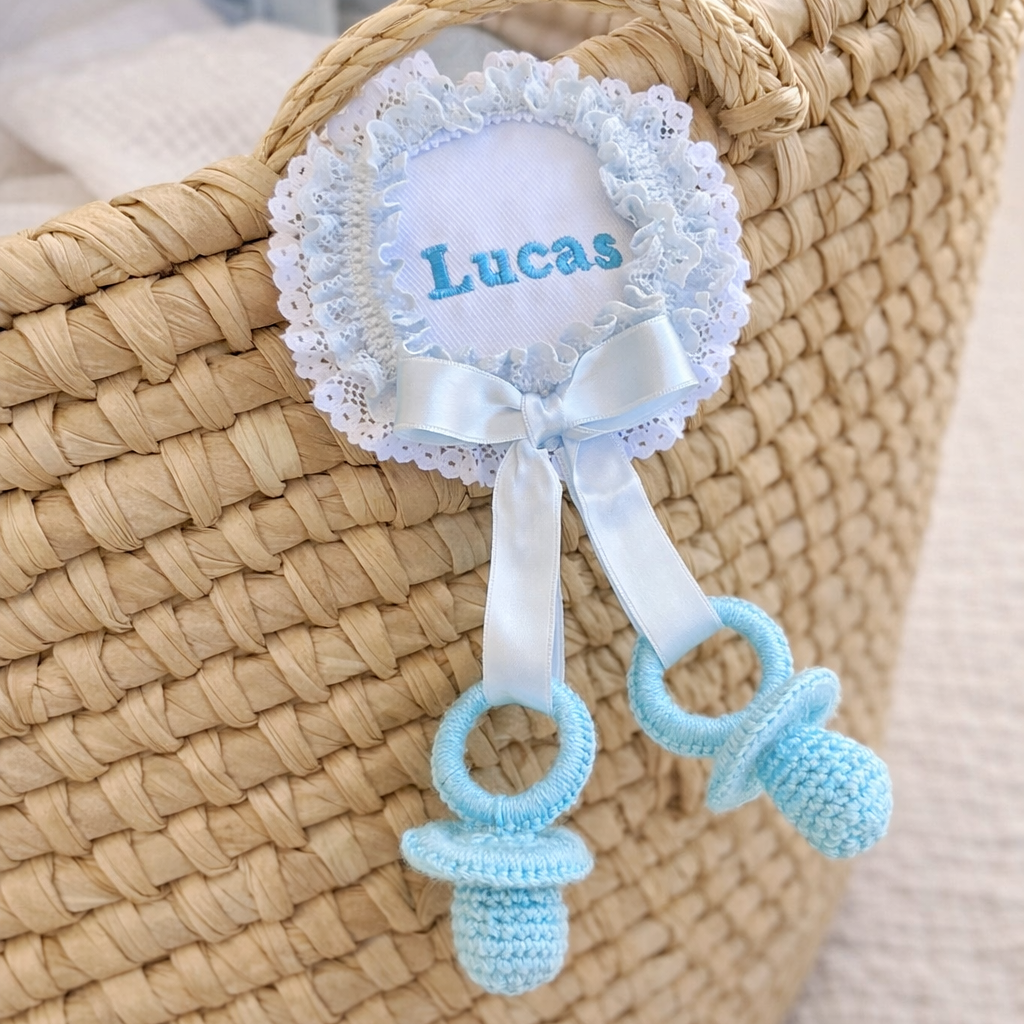 Medallón Personalizado Bebé con 2 chupetes