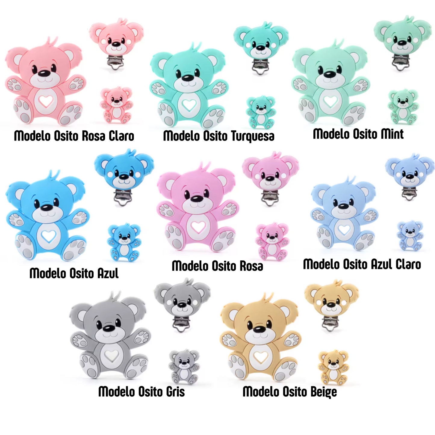 Chupetero Silicona Osito Personalizado