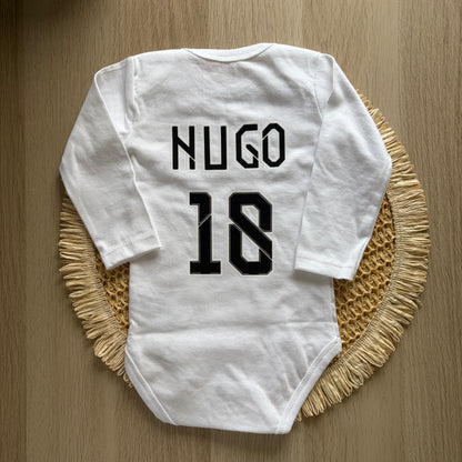 Body bebé Real Madrid personalizado con nombre
