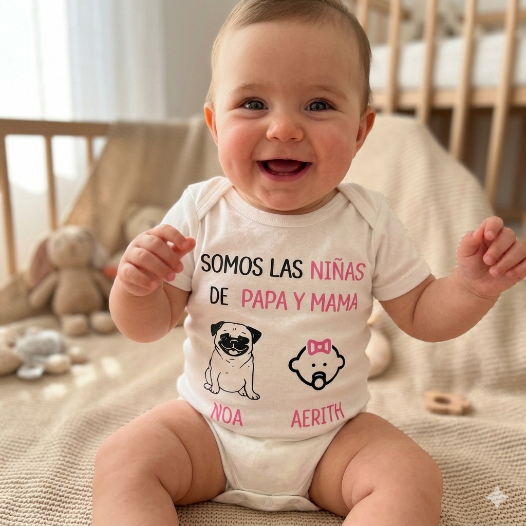 Body Personalizado ``Somos las niñas de papá y mamá..´´