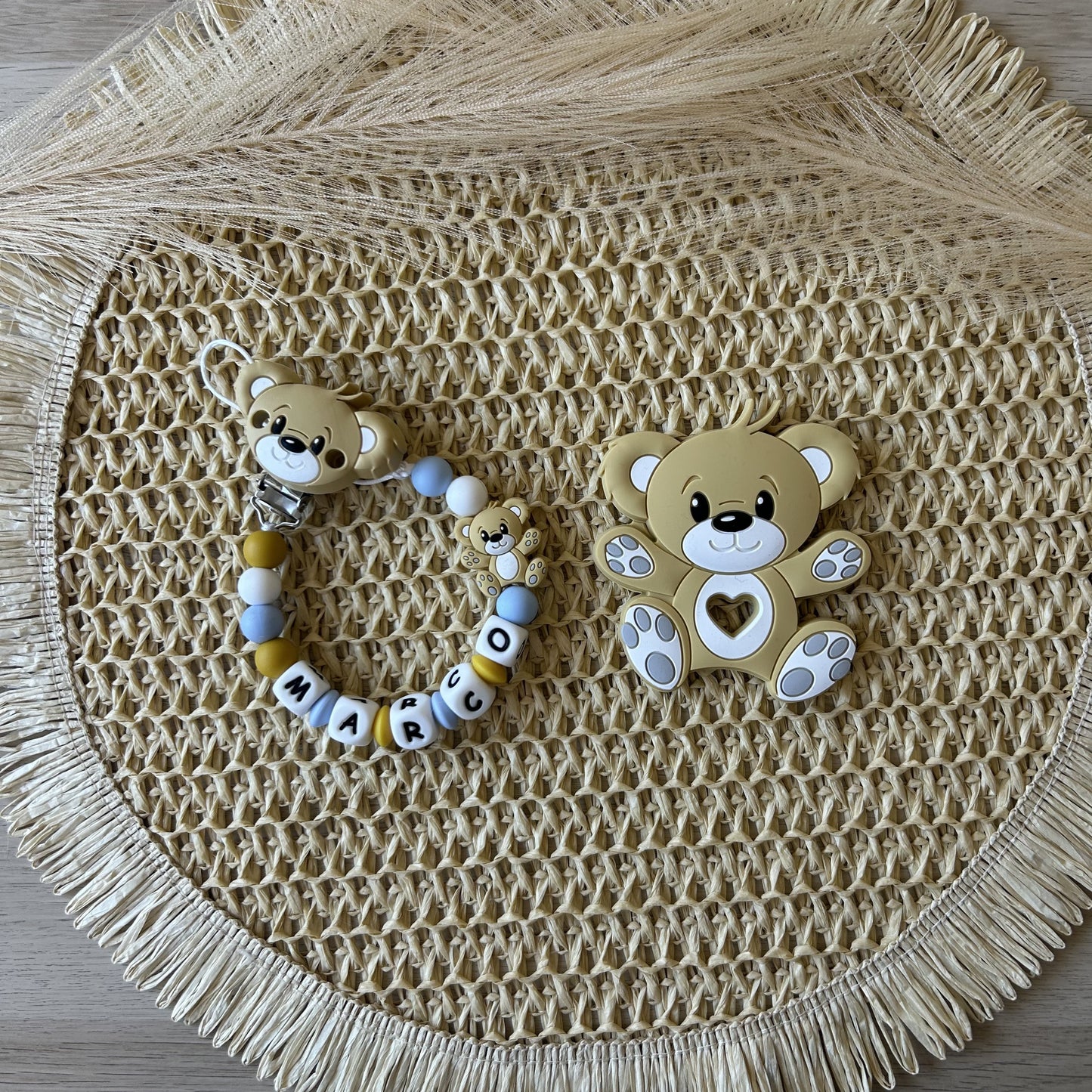 Chupetero Silicona Osito Personalizado