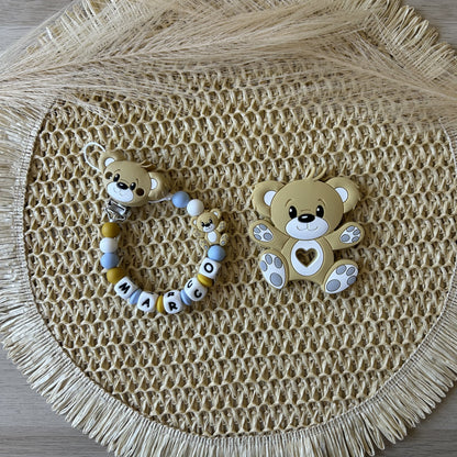 Chupetero Silicona Osito Personalizado