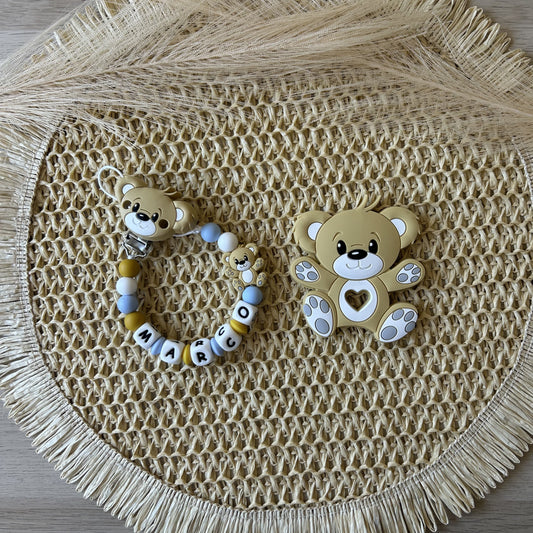 Chupetero Silicona Osito Personalizado