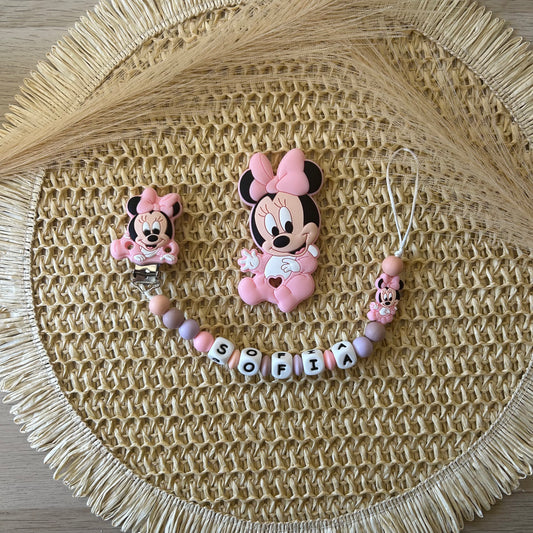 Chupetero Silicona Minnie Personalizado