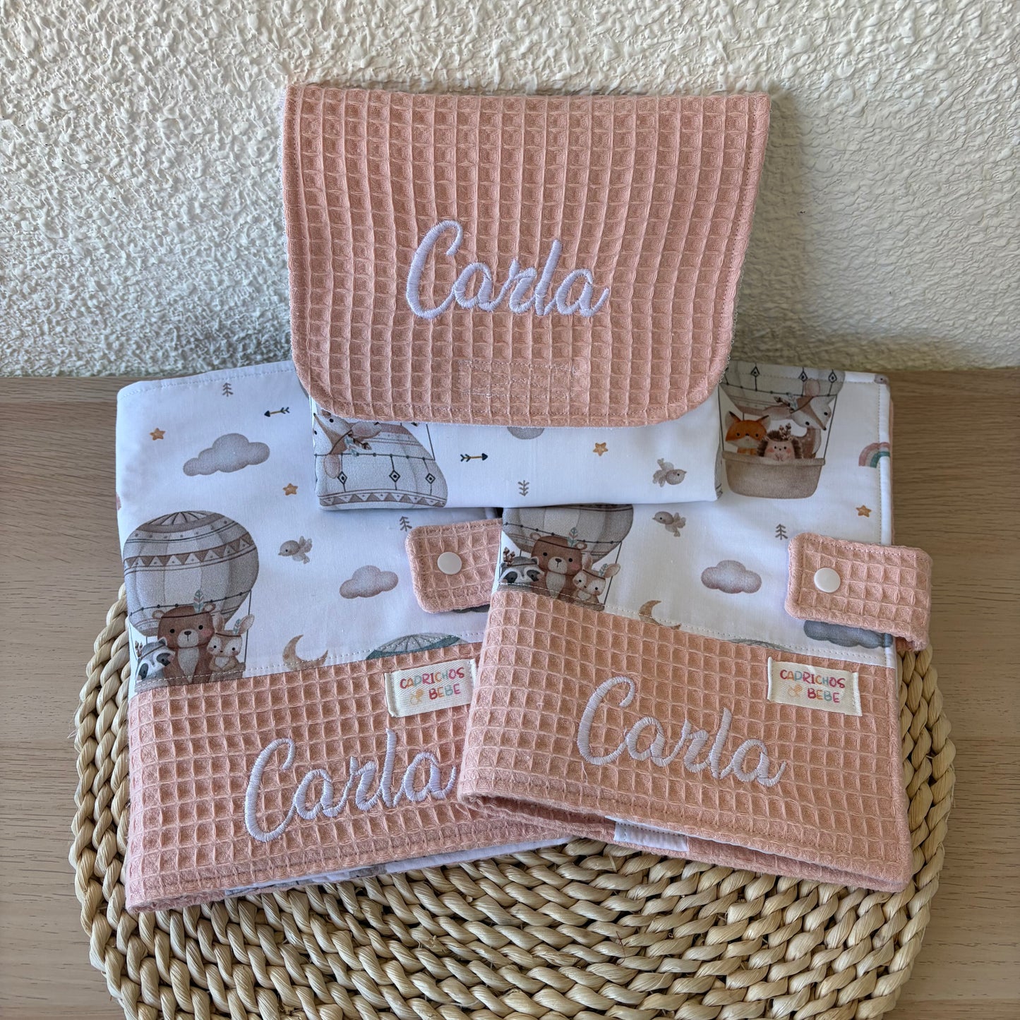 Pack Portatoallitas, Portadocumentos y Cambiador Personalizado