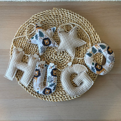 Guirnalda personalizada con nombre de 4 letras para bebé