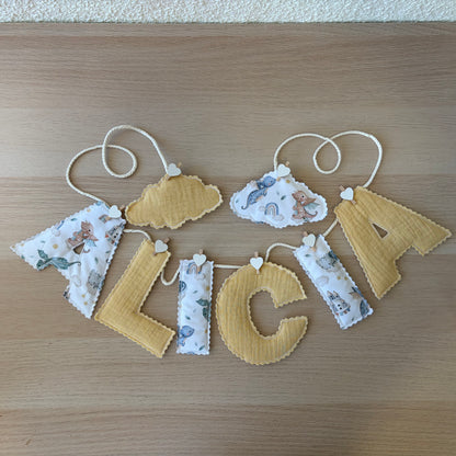 Guirnalda de letras personalizada para bebé